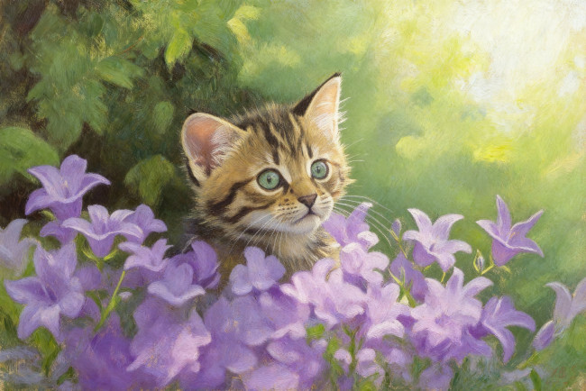 Обои картинки фото рисованное, животные,  коты, кот, кошка