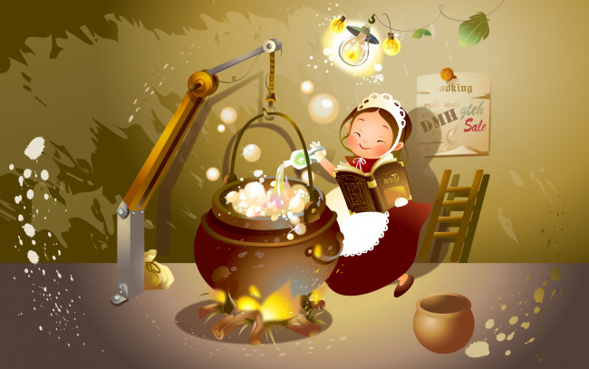 Обои картинки фото рисованные, дети