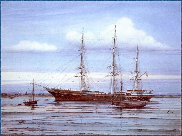 Обои картинки фото cornelis, de, vries, корабли, рисованные