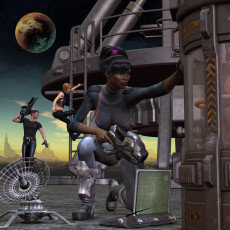 Картинка 3д графика fantasy фантазия война луна