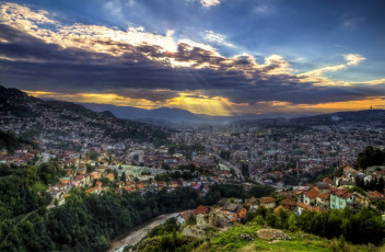 Картинка сараево босния города столицы государств тучи дома солнце