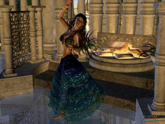 Обои картинки фото 3д, графика, people, люди, танец, девушка