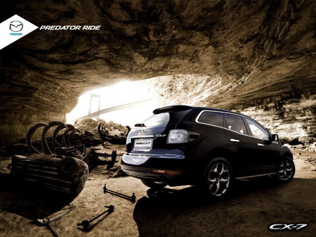 Обои картинки фото автомобили, mazda, пещера, кости, мазда