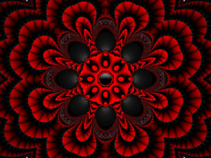 Картинка 3д графика fractal фракталы узор красный