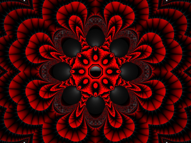 Обои картинки фото 3д, графика, fractal, фракталы, узор, красный