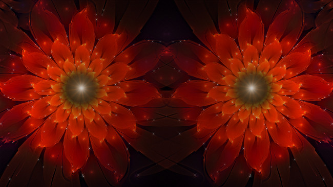 Обои картинки фото 3д, графика, flowers, цветы, красный