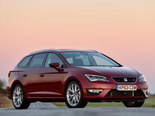 Картинка автомобили seat leon st fr uk-spec 2014 красный