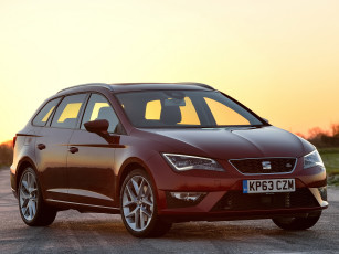 обоя автомобили, seat, leon, st, fr, uk-spec, 2014, красный