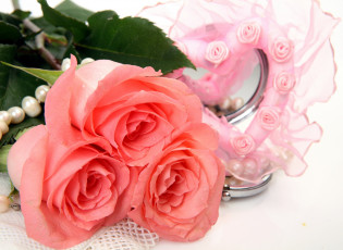 Картинка цветы розы трио розовый