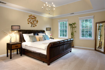 Картинка интерьер спальня кровать