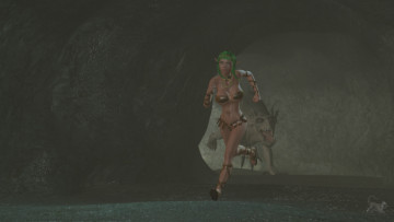 Картинка 3д+графика elves+ эльфы дракон эльфийка пещера