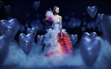 Картинка девушки -unsort+ креатив шары платье