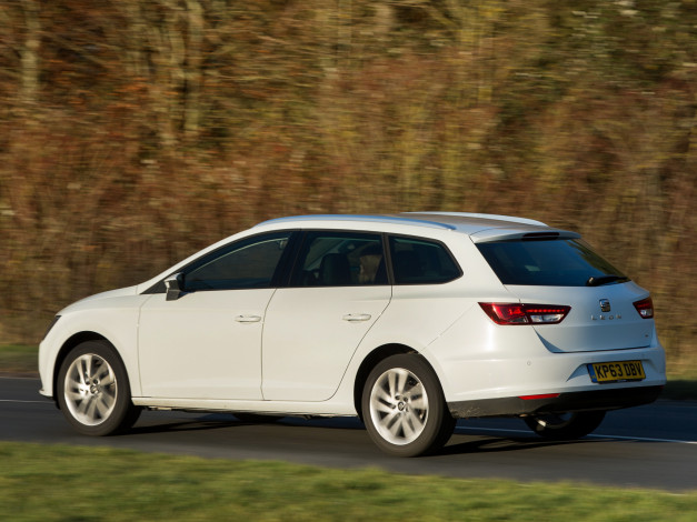 Обои картинки фото автомобили, seat, leon, st, uk-spec, 2014, светлый