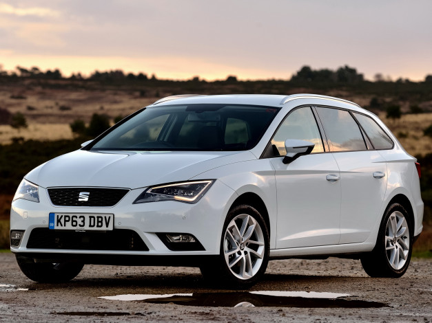Обои картинки фото автомобили, seat, leon, st, uk-spec, 2014, светлый