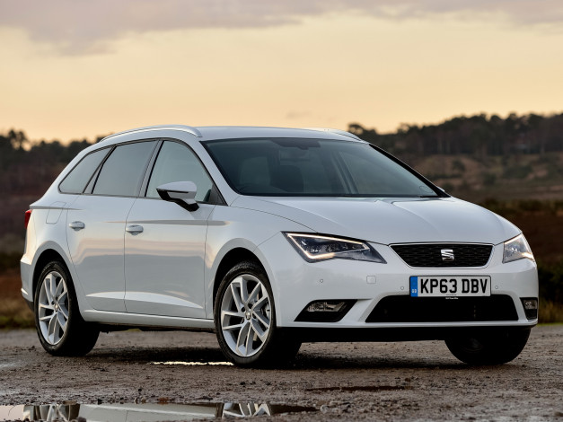 Обои картинки фото автомобили, seat, leon, st, uk-spec, 2014, светлый