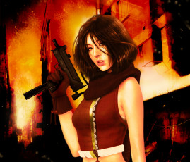 Картинка видео+игры ~~~другое~~~ девушка оружие взгляд брюнетка