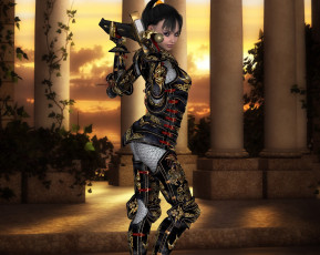 обоя 3д графика, люди , people, фон, взгляд, девушка