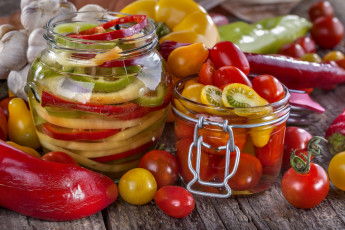 Картинка еда консервация перец помидоры овощи