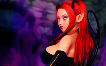 Картинка 3д+графика эльфы+ elves рыжая фон взгляд эльфийка
