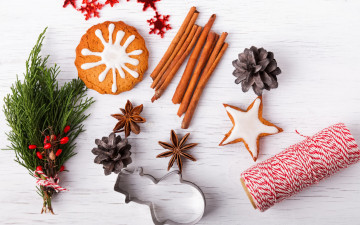 Картинка праздничные угощения decoration печенье новый год christmas рождество new year корица специи