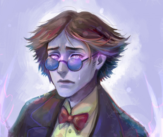 Обои картинки фото рисованное, кино, бабочка, бантик, очки, арт, zapekanka, мужчина, парень, ice, king, simon, petricov, время, приключений, adventure, time
