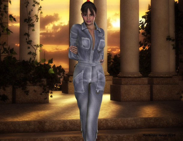 Обои картинки фото 3д графика, люди , people, взгляд, фон, девушка