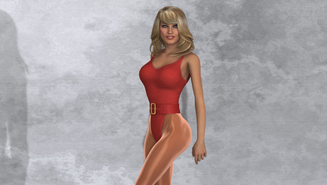 Обои картинки фото 3д графика, люди , people, улыбка, фон, взгляд, девушка, блондинка