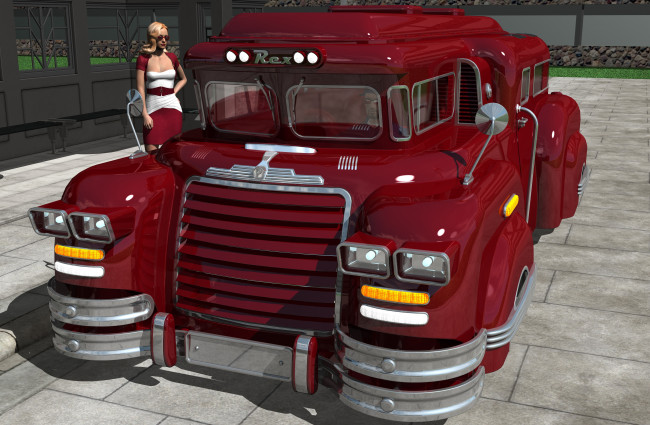 Обои картинки фото автомобили, 3d car&girl, автомобиль, взгляд, фон, девушка