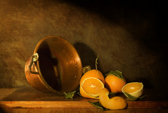 Обои картинки фото еда, цитрусы, апельсины, ведерко