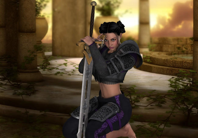 Обои картинки фото 3д графика, люди , people, фон, взгляд, девушка