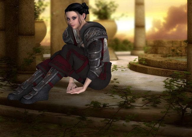 Обои картинки фото 3д графика, люди , people, девушка, взгляд, фон