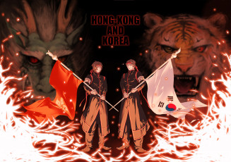 Картинка аниме hetalia +axis+powers флаги парни арт