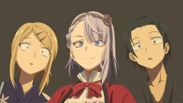 обоя аниме, dagashi kashi, персонажи