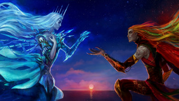 Картинка фэнтези существа лёд огонь