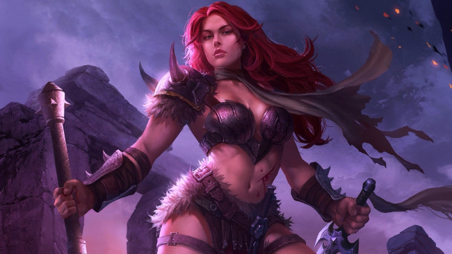 Обои картинки фото фэнтези, девушки, воин, фентези, девушка, арт