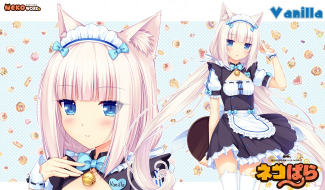 Обои картинки фото аниме, nekopara, фон, взгляд, девушка