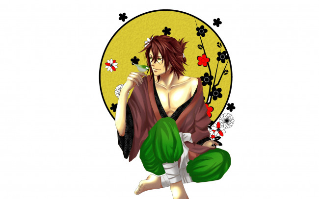 Обои картинки фото аниме, hakuouki, okita, souji