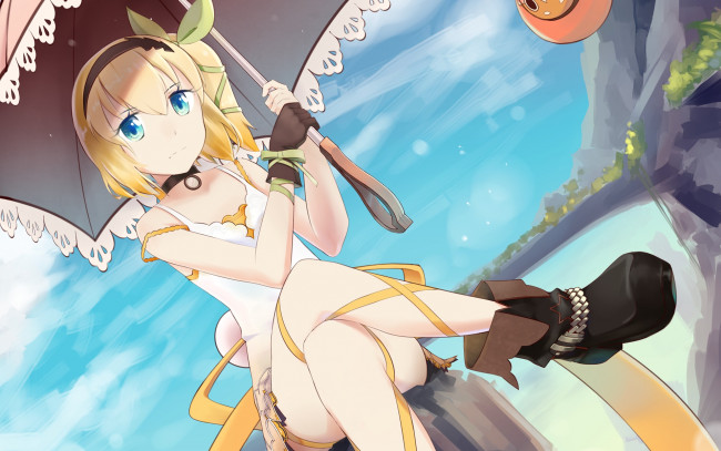 Обои картинки фото аниме, tales of zestiria, фон, взгляд, девушка