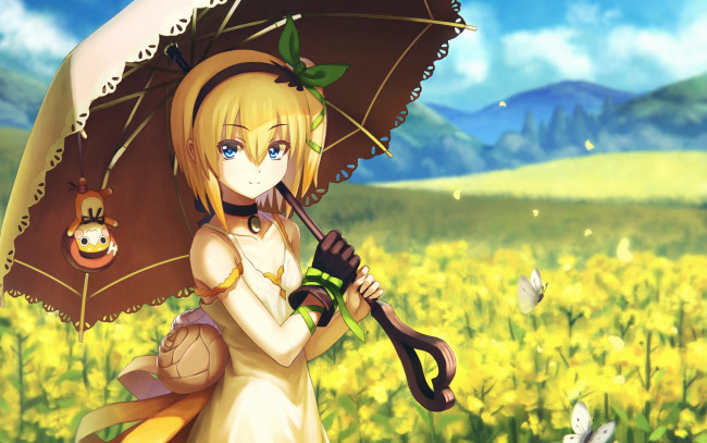 Обои картинки фото аниме, tales of zestiria, взгляд, девушка, фон