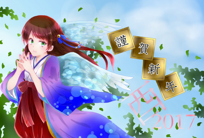 Обои картинки фото аниме, ангелы,  демоны, фон, взгляд, девушка