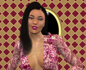 обоя 3д графика, люди , people, девушка, взгляд, фон