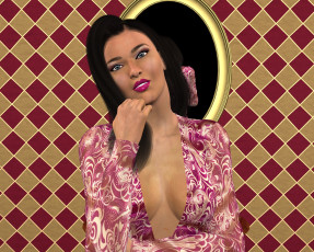 Картинка 3д+графика люди+ people девушка фон взгляд