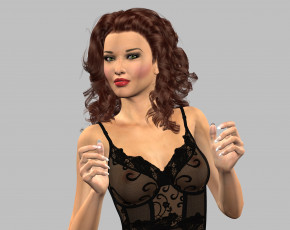 Картинка 3д+графика люди+ people девушка взгляд фон