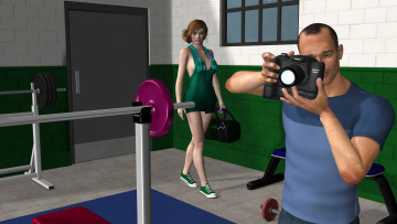 Картинка 3д+графика люди+ people девушка взгляд фон фотосесия парень грудь