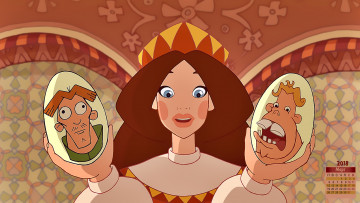 Картинка календари кино +мультфильмы взгляд яйцо портрет 2018 девушка