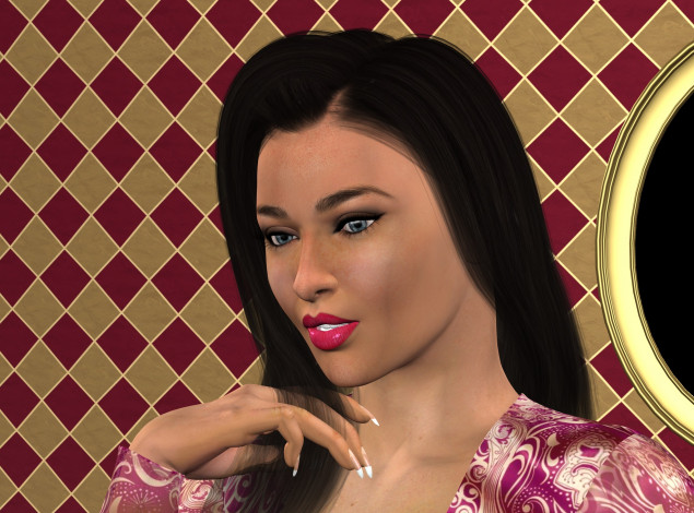 Обои картинки фото 3д графика, портрет , portraits, фон, девушка, взгляд