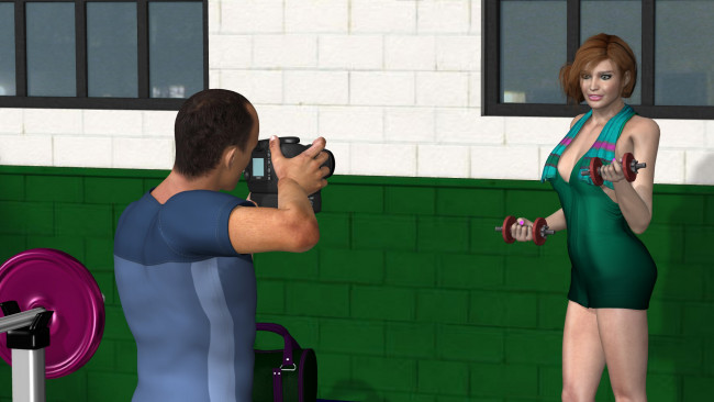 Обои картинки фото 3д графика, люди , people, фотосесия, парень, грудь, фон, взгляд, девушка