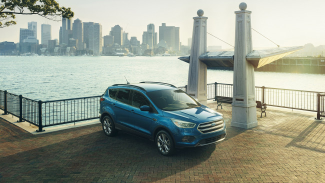 Обои картинки фото ford escape 2017, автомобили, ford, 2017, escape, blue