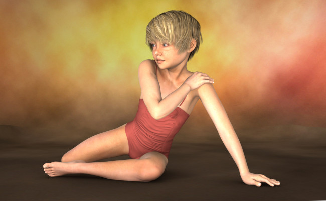 Обои картинки фото 3д графика, люди , people, фон, взгляд, девочка