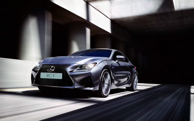 Обои картинки фото автомобили, lexus, серебристый, rc, f, лексус, скорость
